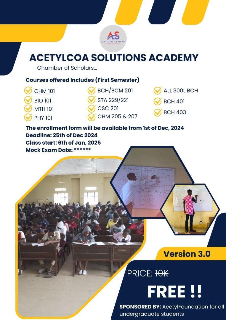 AcetylcoA Solutions Academy Tutorial Form is Out!
